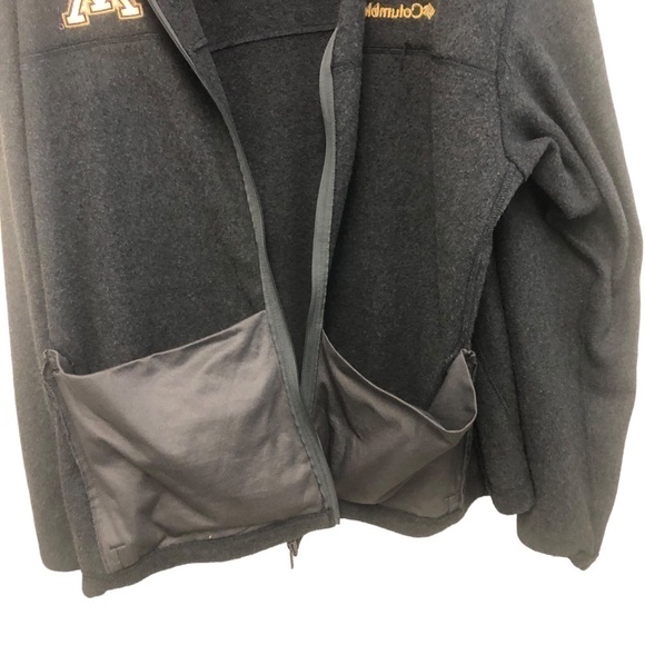 Columbia MINNESOTA Logo Academia Preppy School Sports Zip Gray Fleece Jacket XXL - Picture 11 of 14